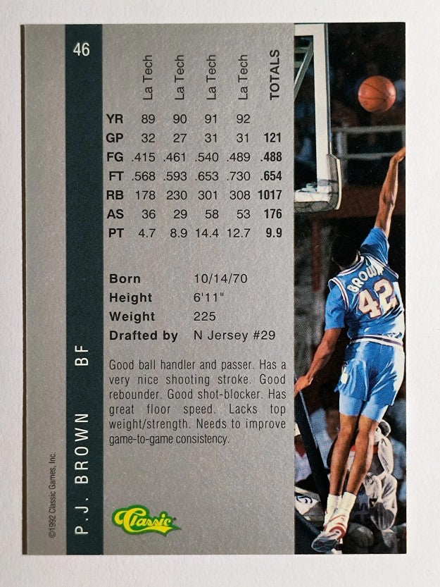1992 Classic Four Sport #46 P.J. Brown