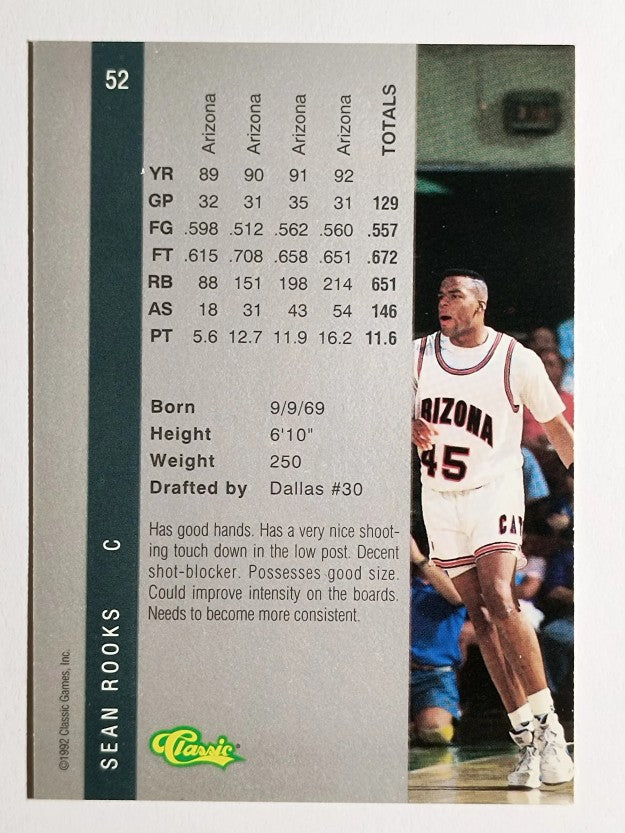 1992 Classic Four Sport #52 Sean Rooks