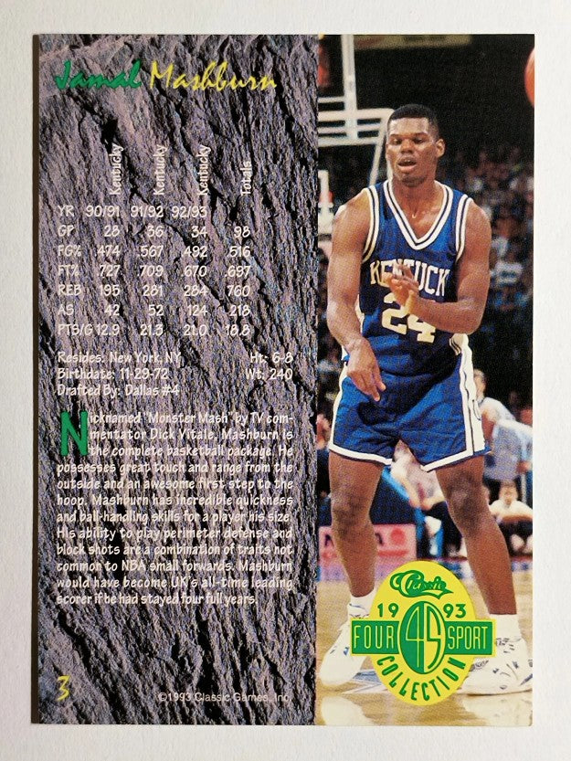 1993 Classic Four Sport #3 Jamal Mashburn