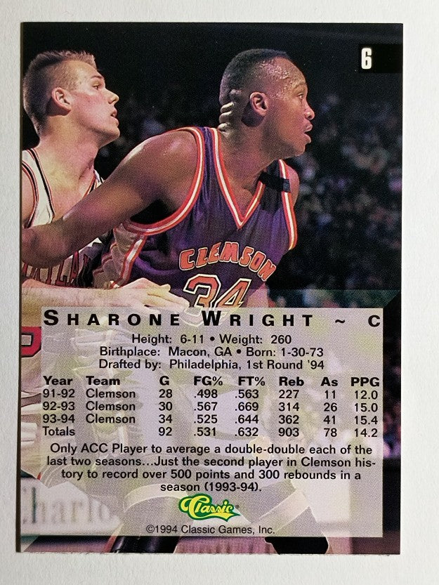 1994 Classic Four Sport #6 Sharone Wright
