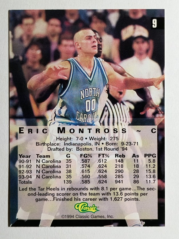 1994 Classic Four Sport #9 Eric Montross