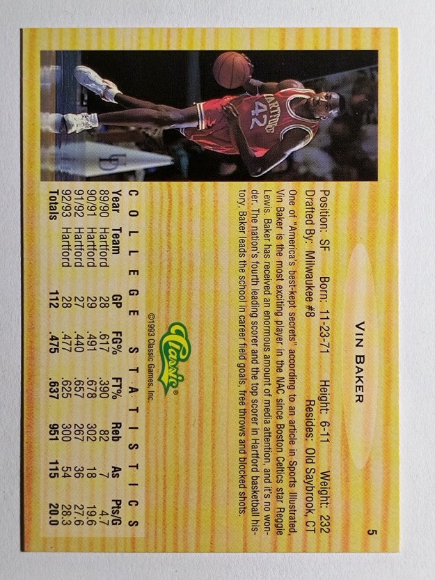 1993 Classic #5 Vin Baker