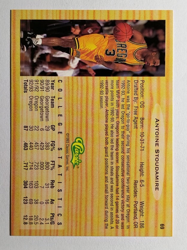 1993 Classic #69 Antoine Stoudamire