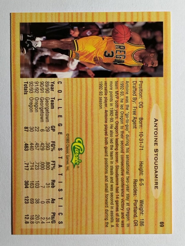 1993 Classic #69 Antoine Stoudamire
