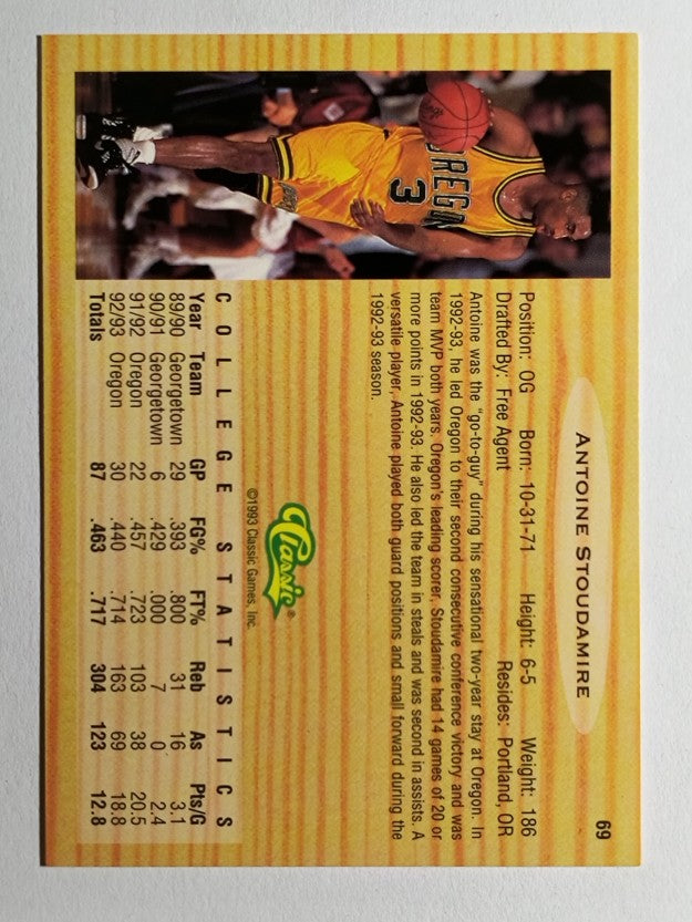 1993 Classic #69 Antoine Stoudamire