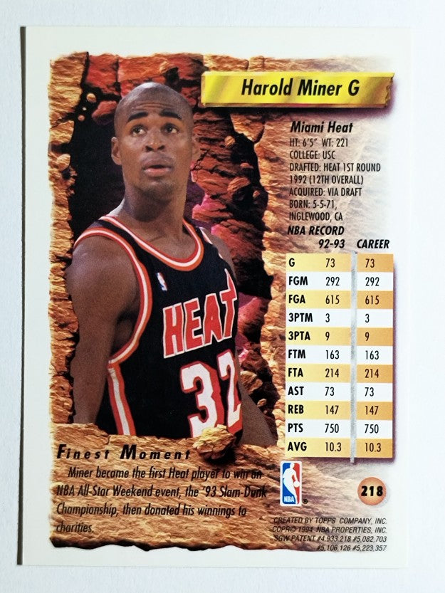 1993-94 Finest #218 Harold Miner
