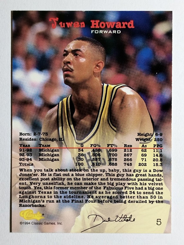 1994 Classic #5 Juwan Howard