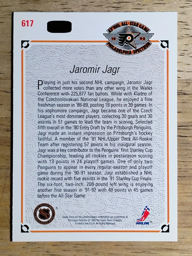 1991-92 Upper Deck #617 Jaromir Jagr AS