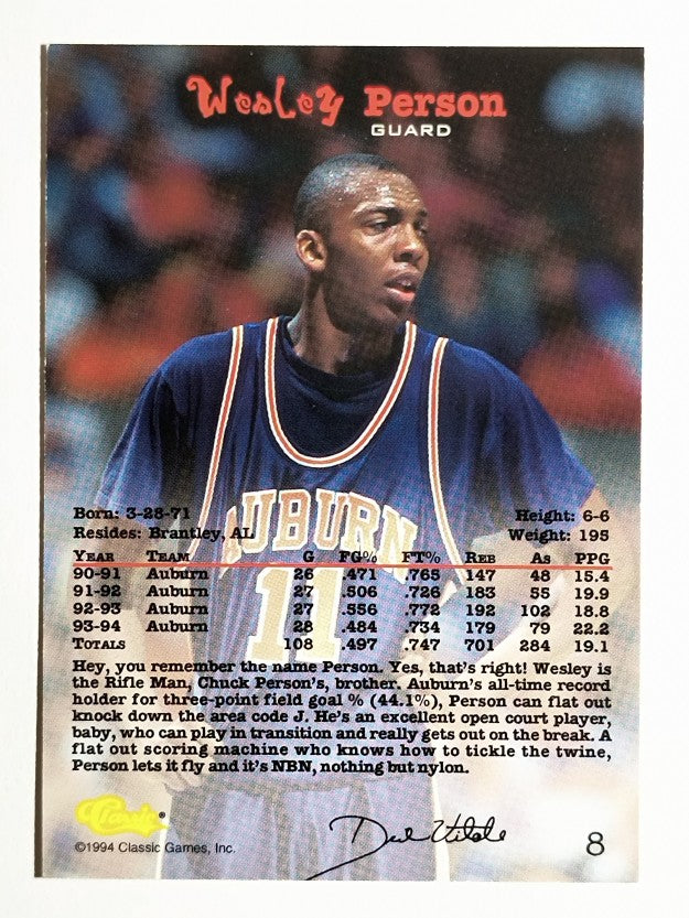 1994 Classic #8 Wesley Person