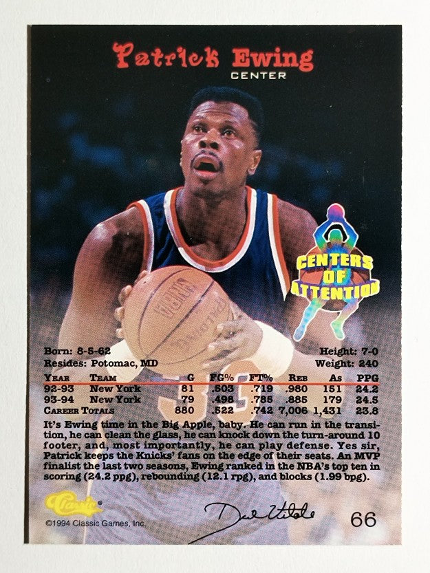 1994 Classic #66 Patrick Ewing CEN