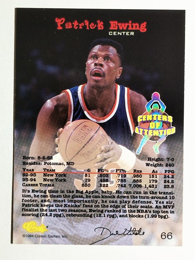 1994 Classic #66 Patrick Ewing CEN