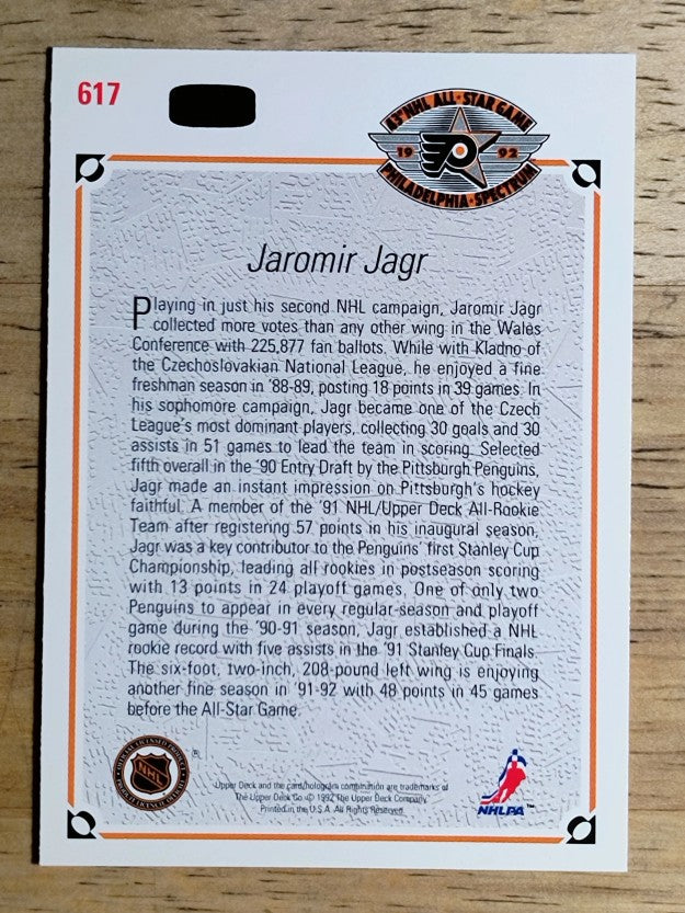 1991-92 Upper Deck #617 Jaromir Jagr AS
