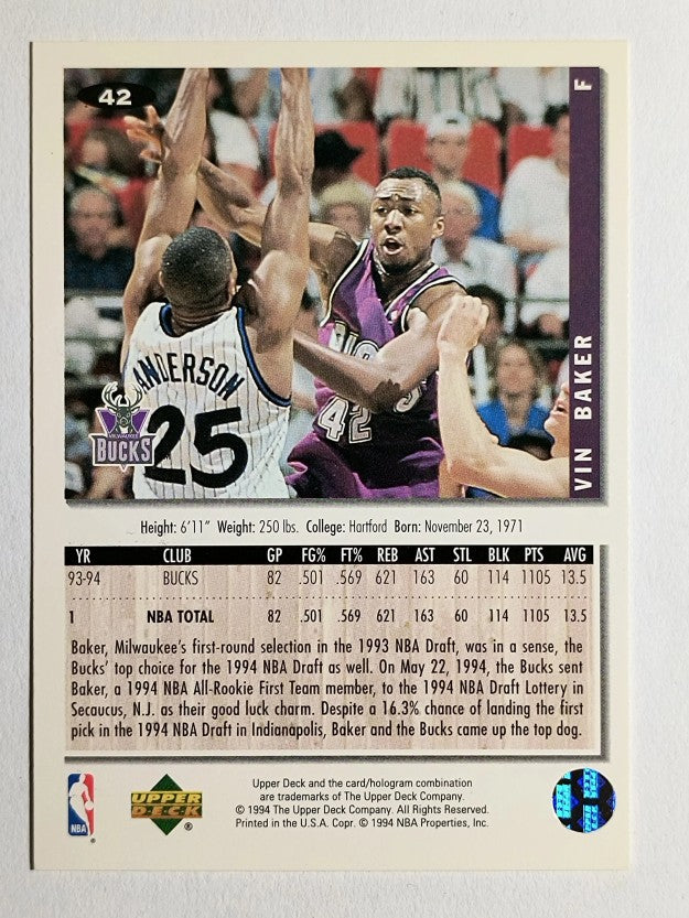 1994-95 Collector's Choice #42 Vin Baker