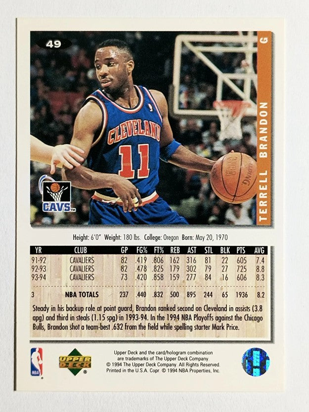 1994-95 Collector's Choice #49 Terrell Brandon