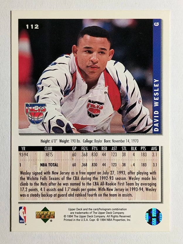 1994-95 Collector's Choice #112 David Wesley