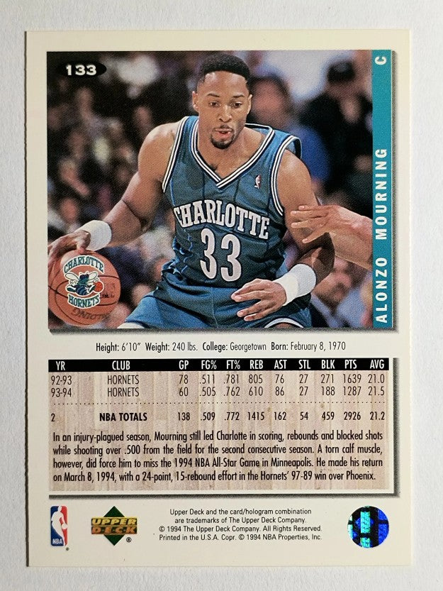 1994-95 Collector's Choice #133 Alonzo Mourning