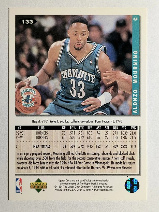 1994-95 Collector's Choice #133 Alonzo Mourning
