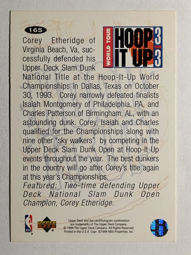 1994-95 Collector's Choice #165 Hoop-it up/Slam-Dunk Champions/Corey Etheridge