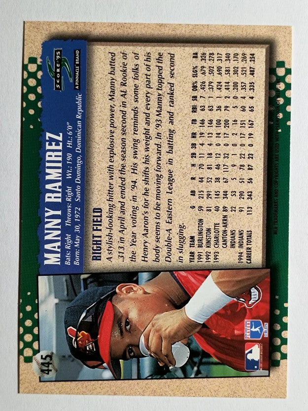 1995 Score #445 Manny Ramirez