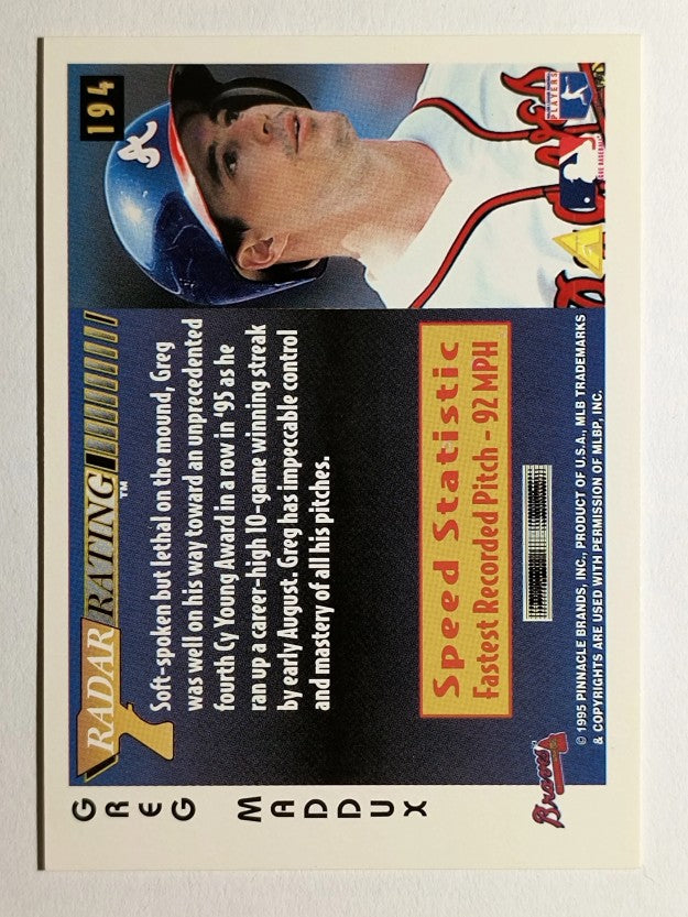 1996 Score #194 Greg Maddux RR