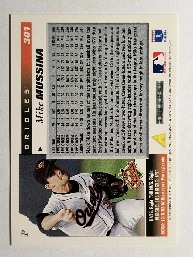 1996 Score #301 Mike Mussina
