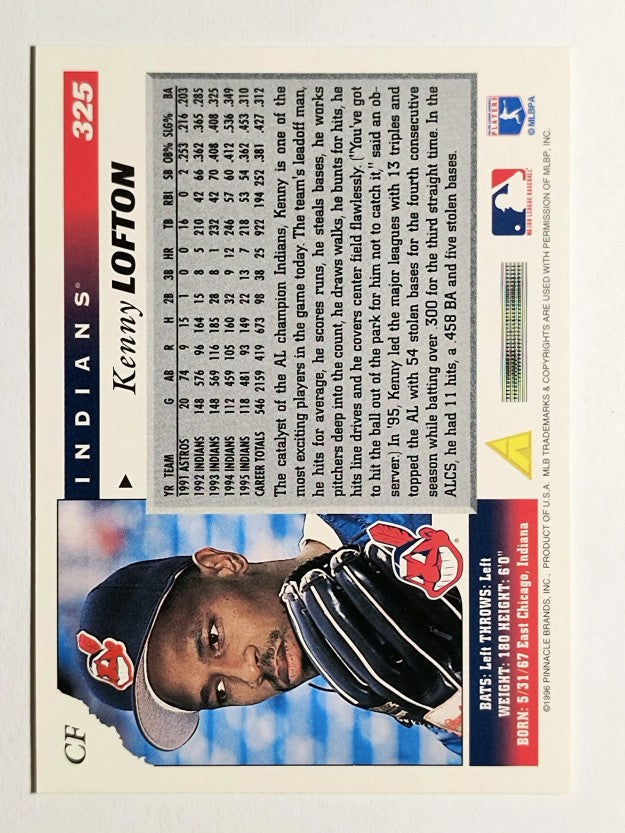 1996 Score #325 Kenny Lofton