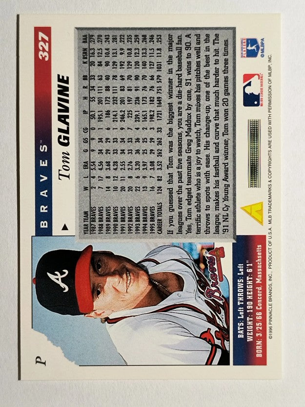 1996 Score #327 Tom Glavine