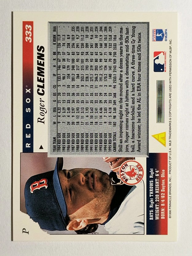 1996 Score #333 Roger Clemens