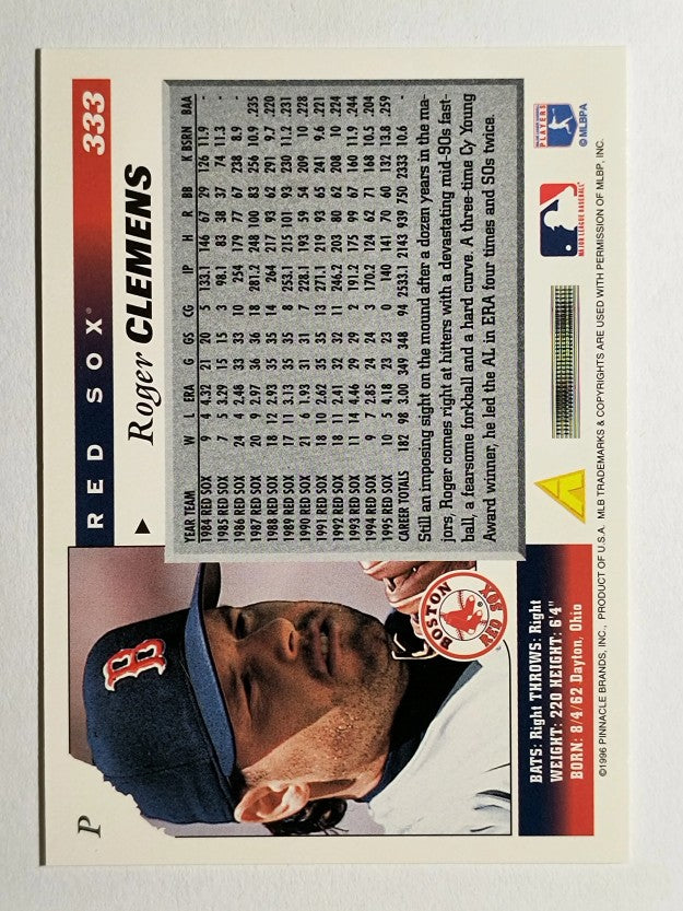 1996 Score #333 Roger Clemens