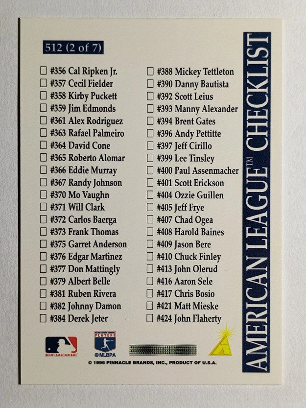 1996 Score #512 Randy Johnson CL