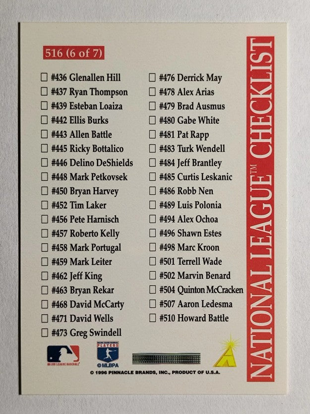 1996 Score #516 Barry Larkin CL