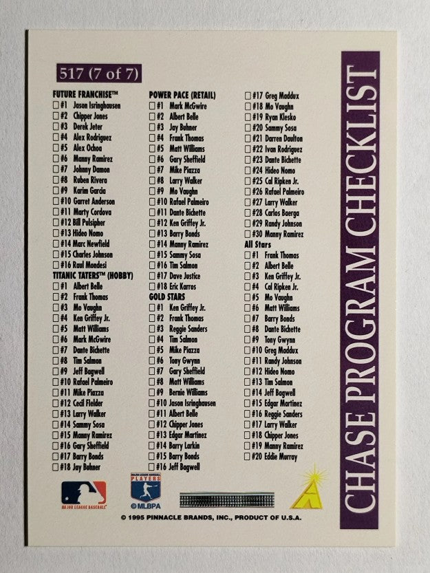 1996 Score #517 Tom Glavine CL