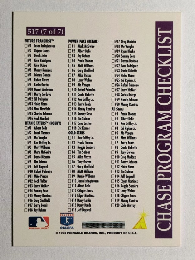 1996 Score #517 Tom Glavine CL