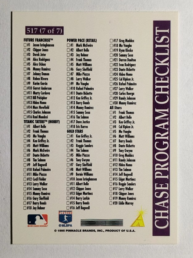 1996 Score #517 Tom Glavine CL