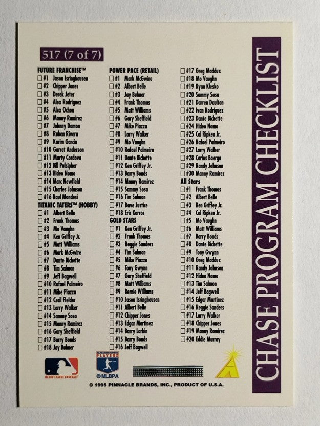 1996 Score #517 Tom Glavine CL