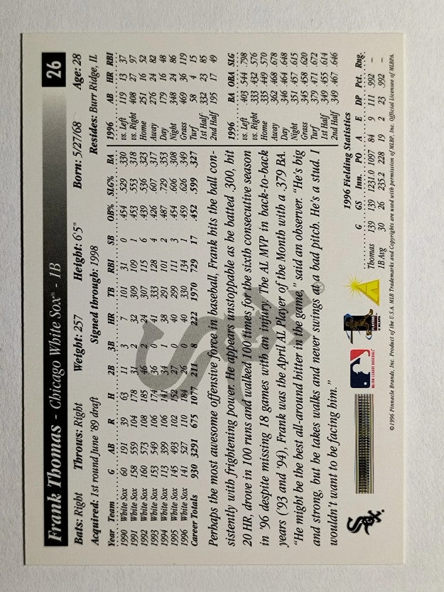 1997 Score #26 Frank Thomas