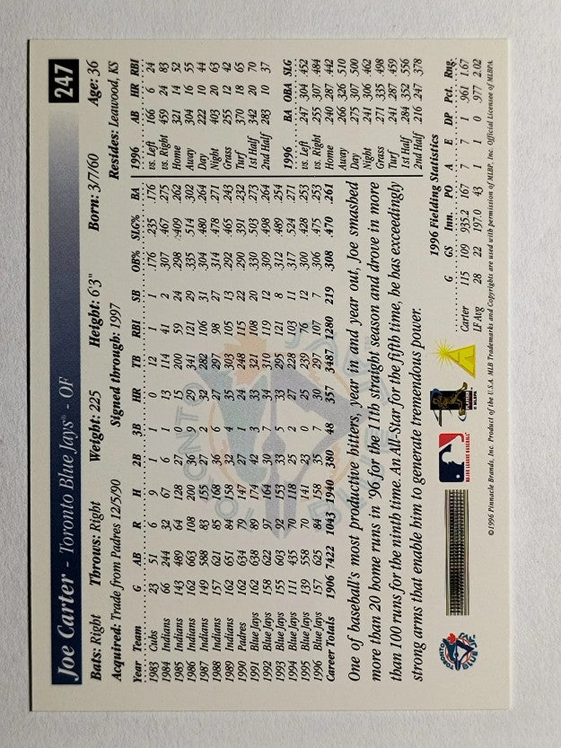 1997 Score #247 Joe Carter