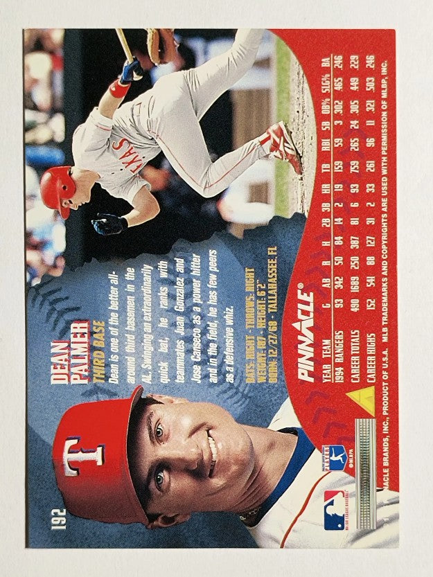 1995 Pinnacle #192 Dean Palmer