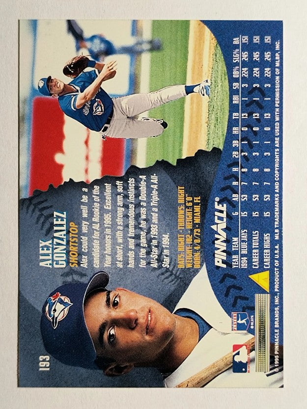 1995 Pinnacle #193 Alex Gonzalez