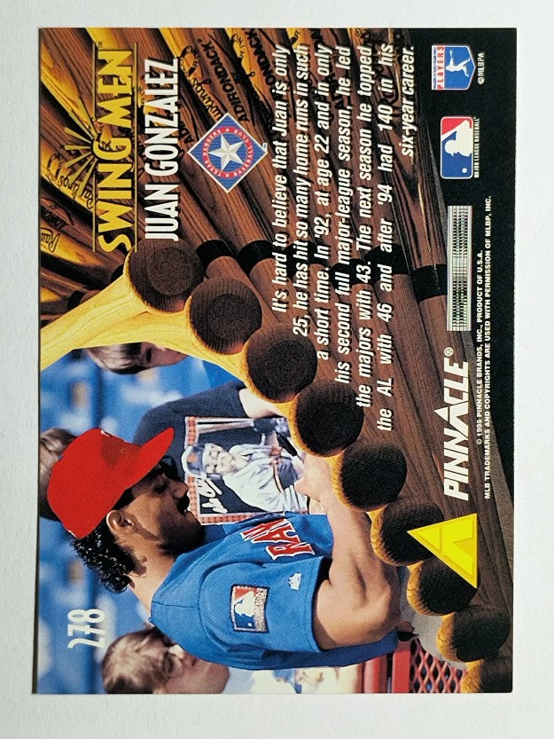 1995 Pinnacle #278 Juan Gonzalez SM