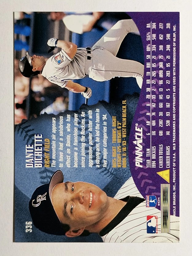 1995 Pinnacle #336 Dante Bichette
