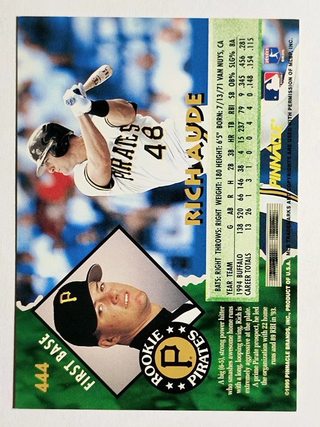 1995 Pinnacle #444 Rich Aude