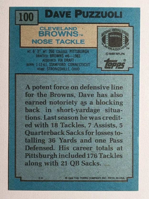 1988 Topps #100 Dave Puzzuoli