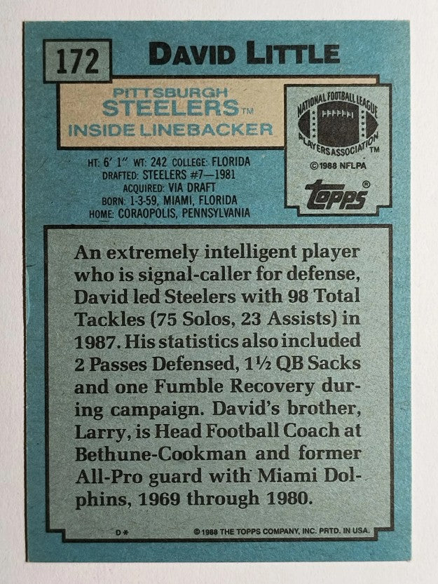 1988 Topps #172 David Little RC