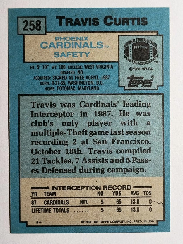 1988 Topps #258 Travis Curtis RC