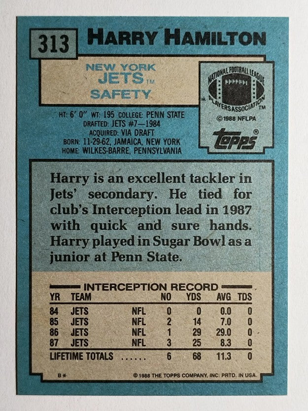 1988 Topps #313 Harry Hamilton