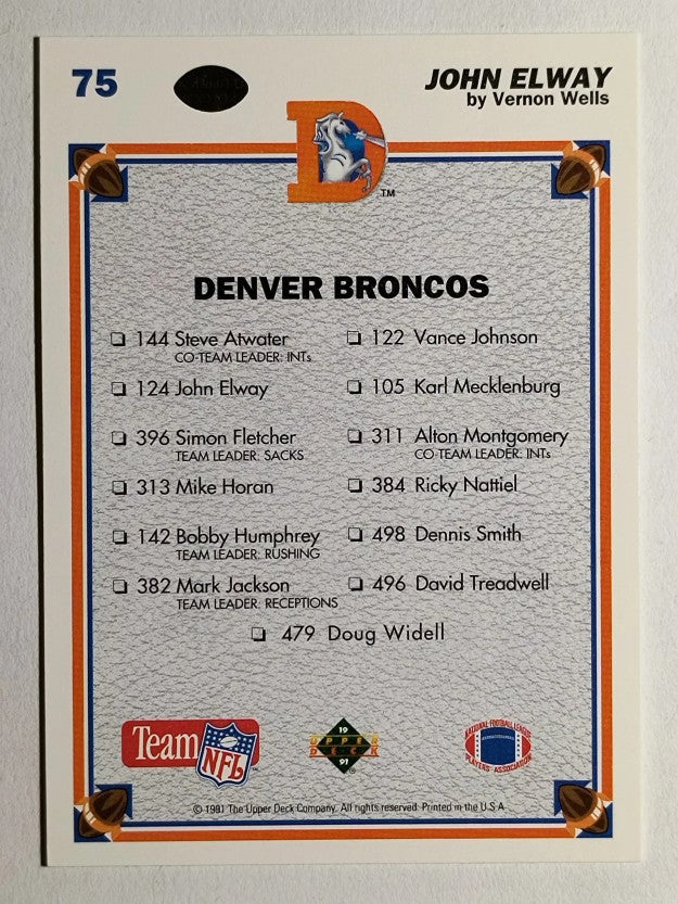 1991 Upper Deck #75 John Elway TC