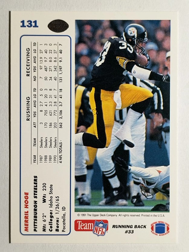 1991 Upper Deck #131 Merril Hoge