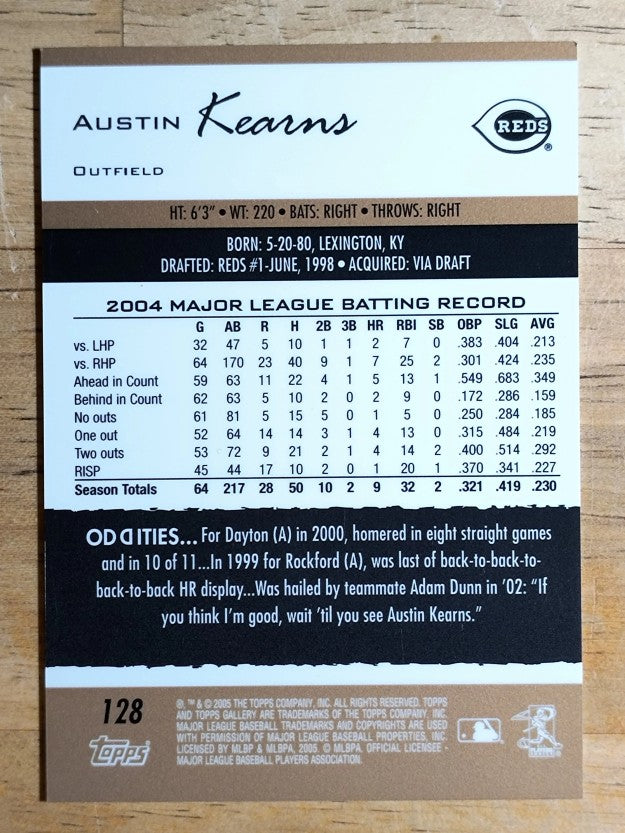 2005 Topps Gallery Artist's Proof #128 Austin Kearns