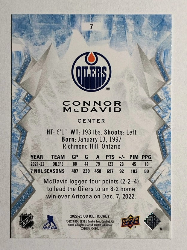 2022-23 Upper Deck Ice #7 Connor McDavid